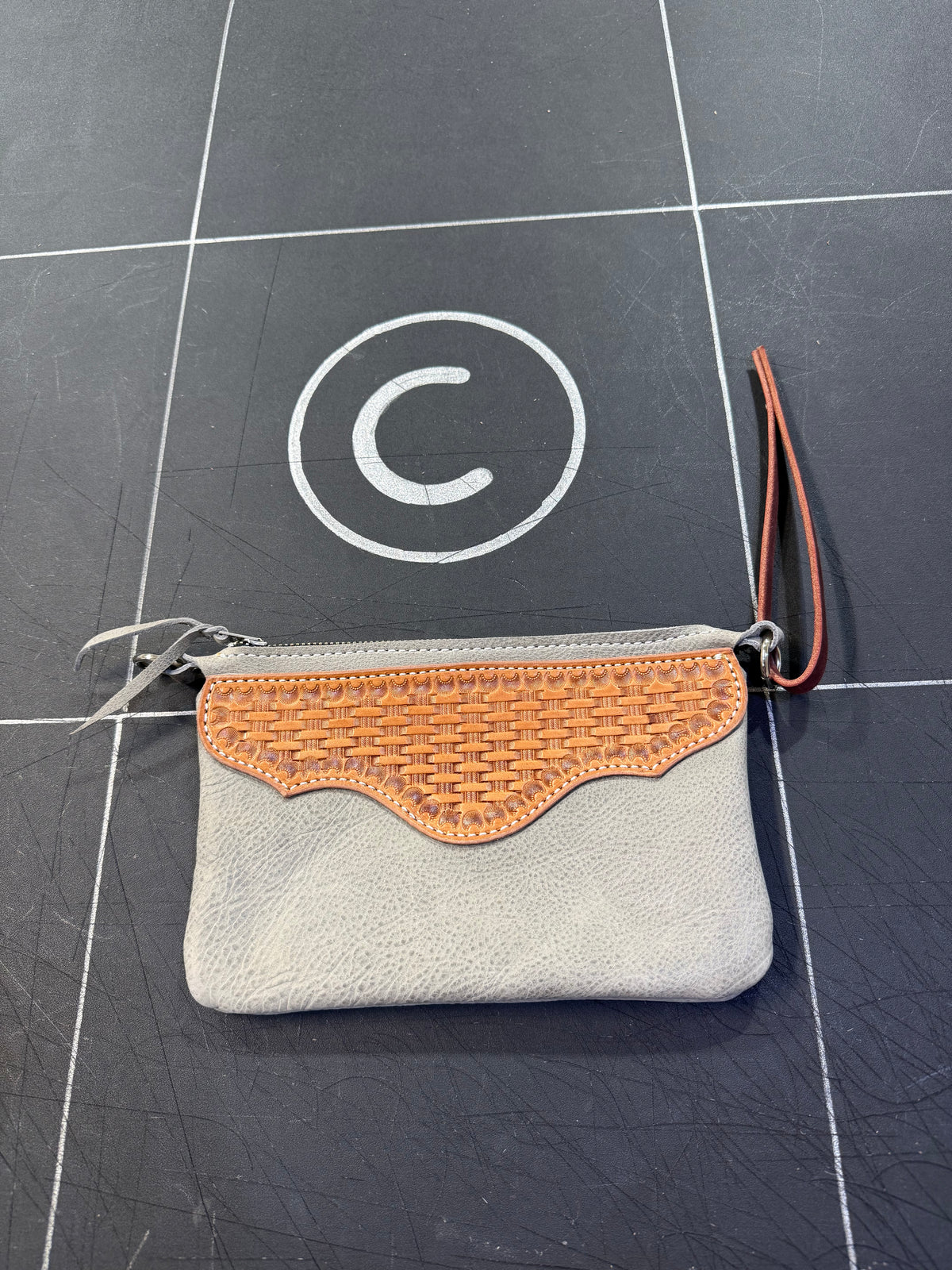 Gray Wristlet Clutch