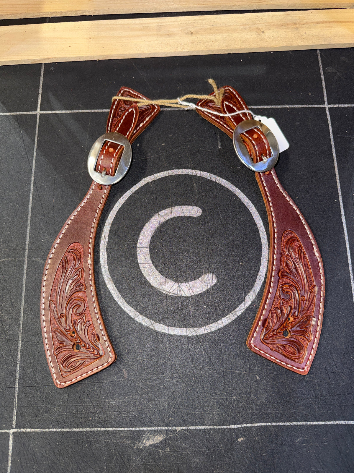 Floral Tooled Spur Straps