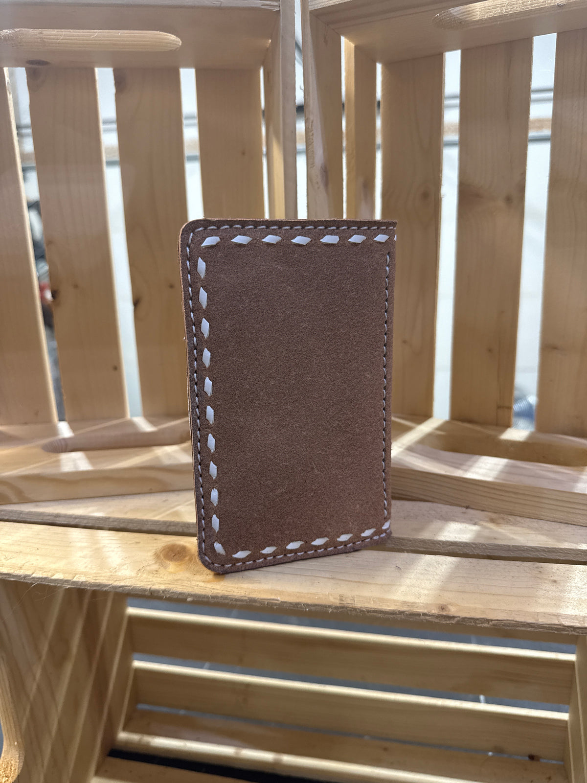 Small Roughout Padfolio with White Buckstitch