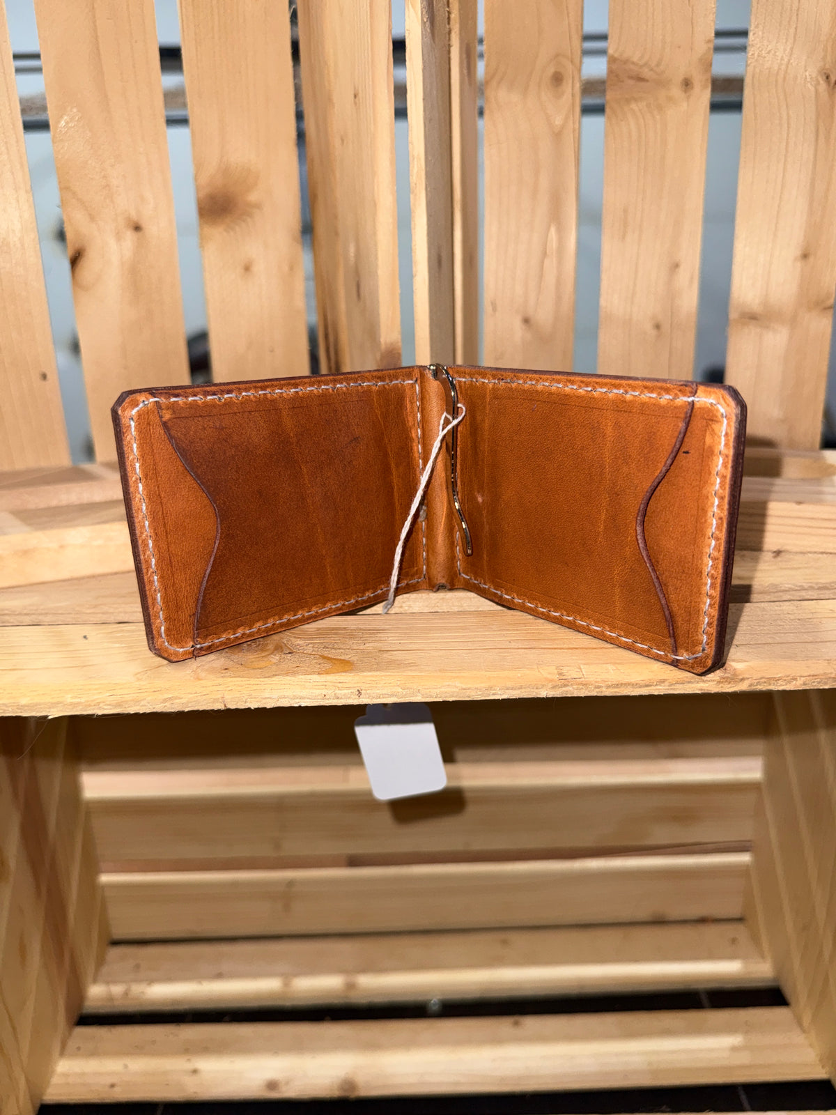 Basket Stamped Money Clip Wallet