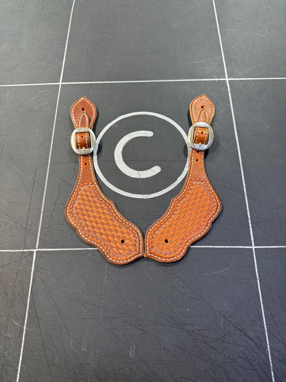 Basket Stamped Spur Straps (#1)