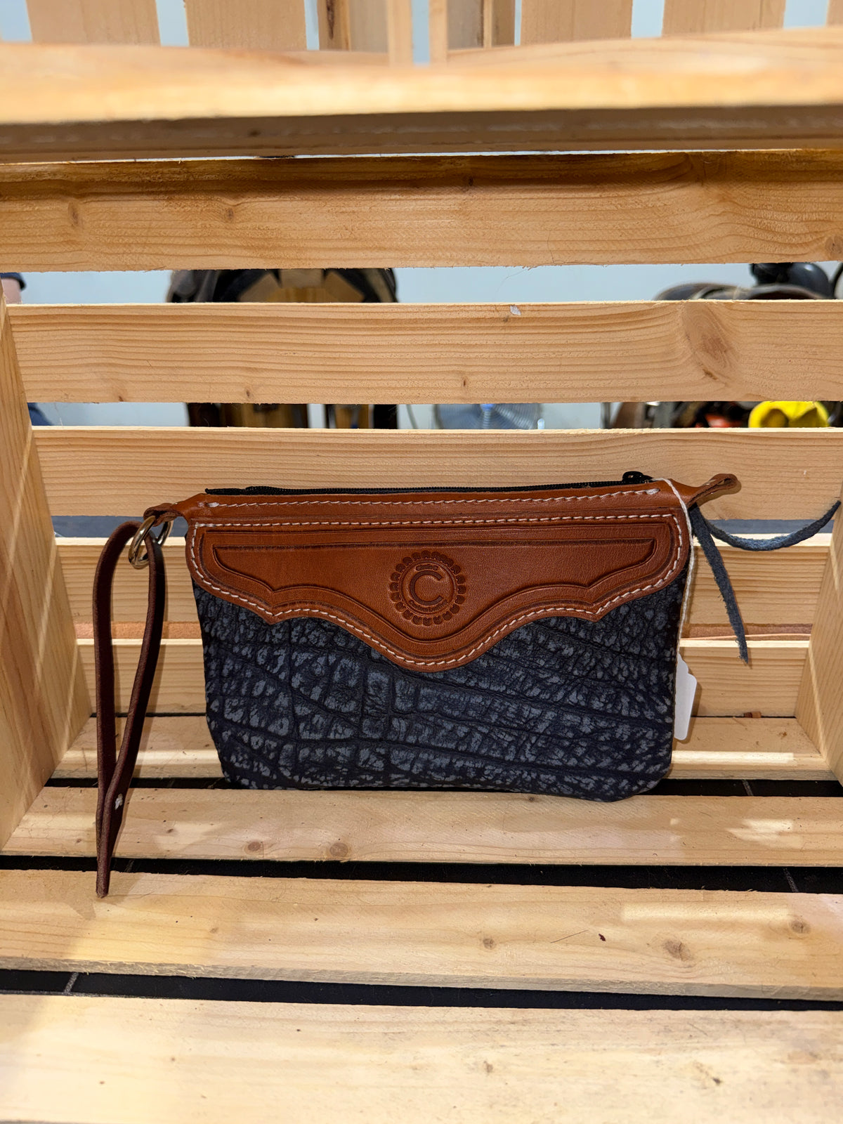 Blue Wristlet Clutch