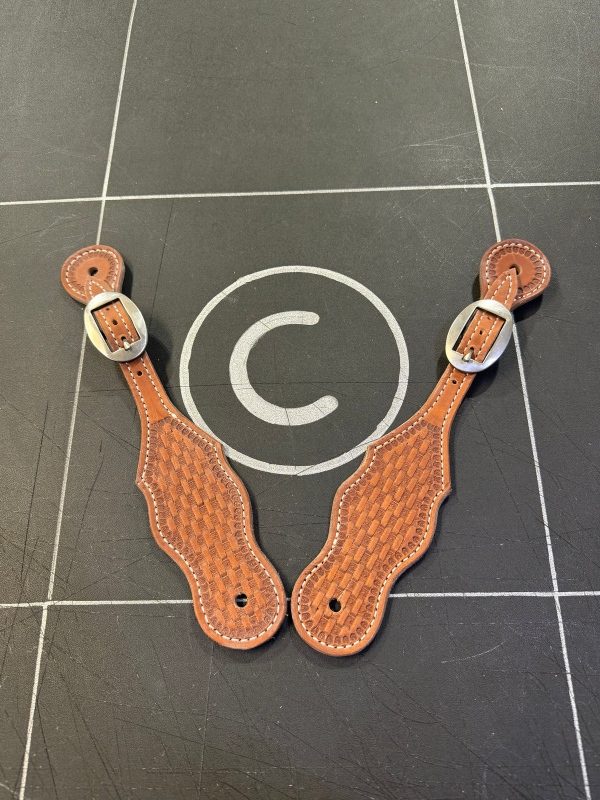 Basket Stamped Spur Straps (#2)