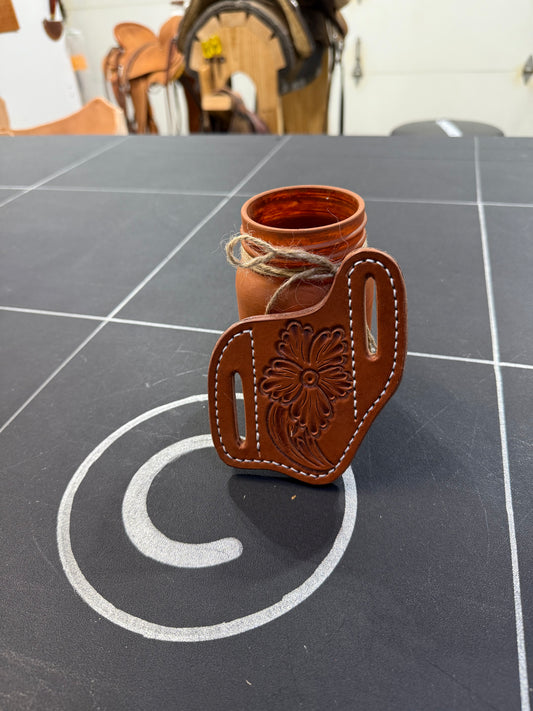 Floral Tooled Pancake Knife Sheath (Design #1)