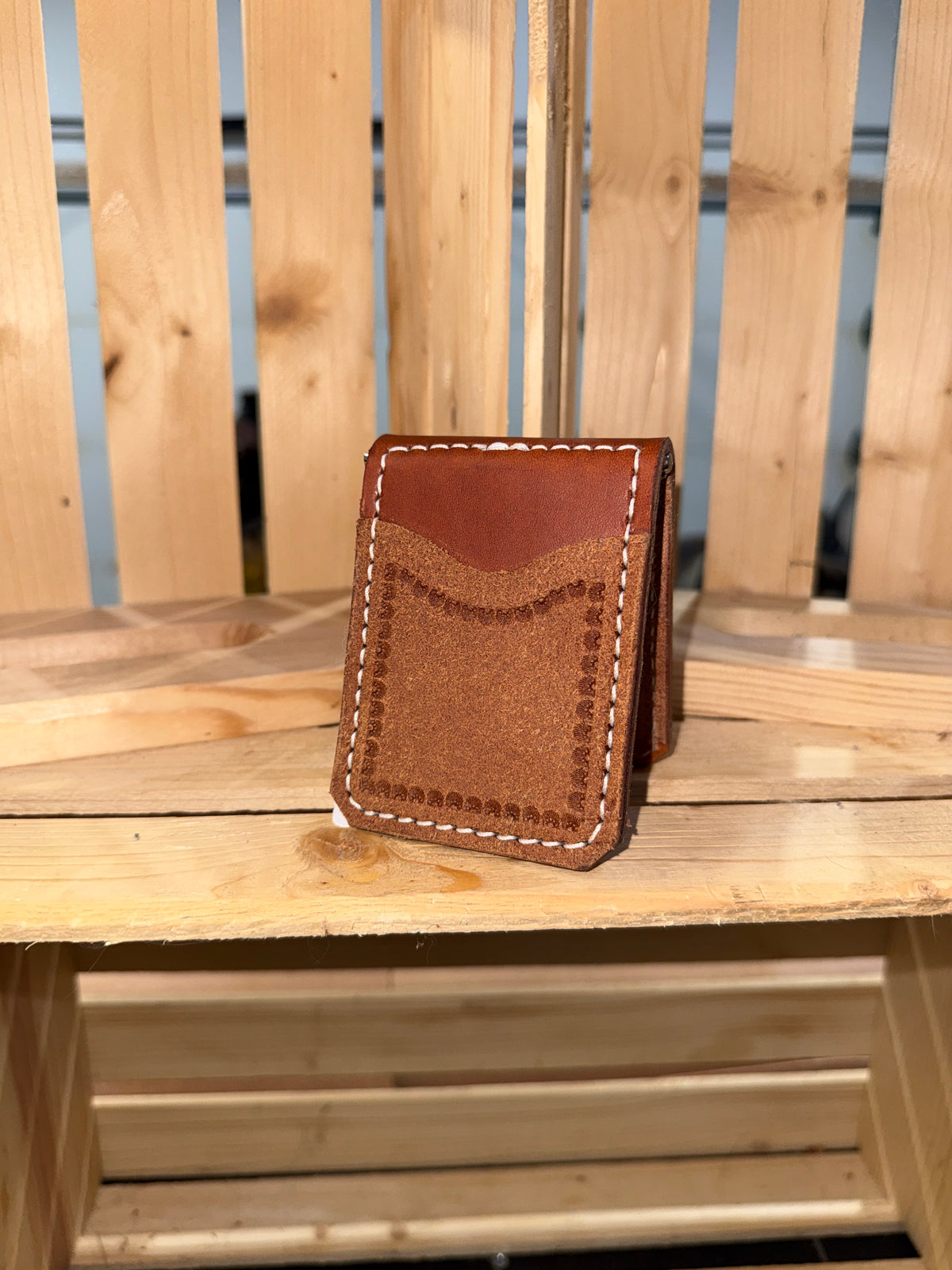 Border Stamped Money Clip Wallet (#2)
