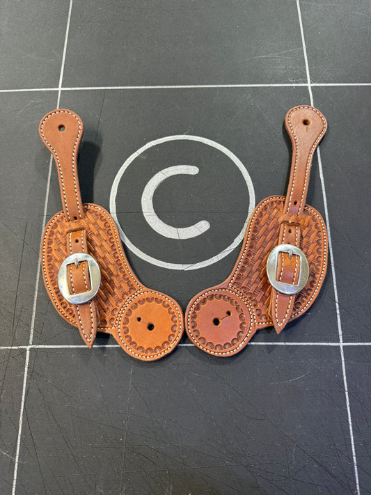 Basket Stamped Spur Straps (#4)