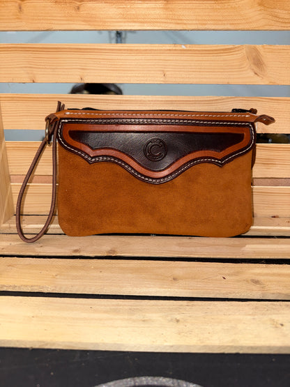 Tooled Wristlet Clutch