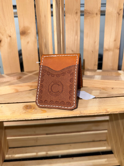 Border Stamped Money Clip Wallet (#3)