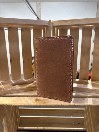 Medium Roughout Padfolio with Pink Buckstitch