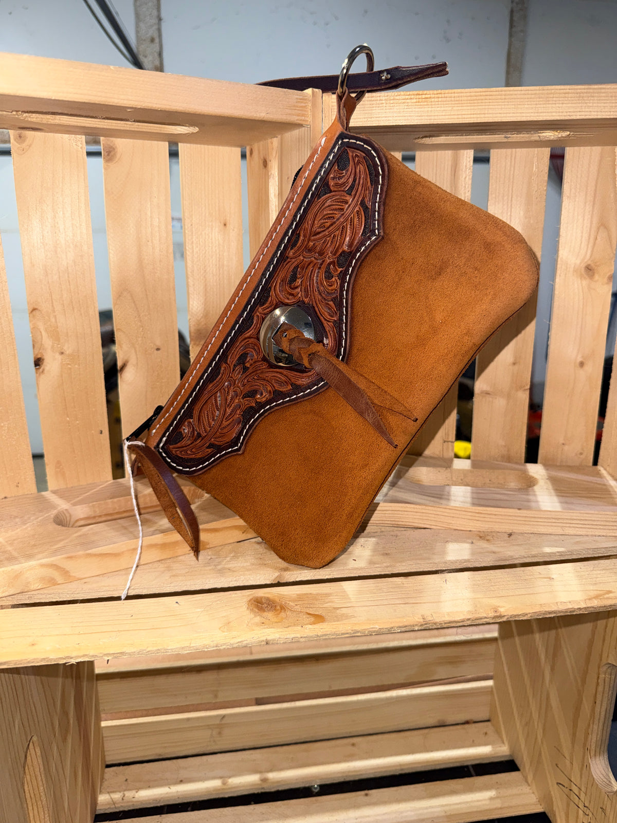 Tooled Wristlet Clutch