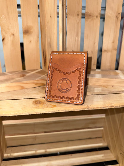 Basket Stamped Money Clip Wallet