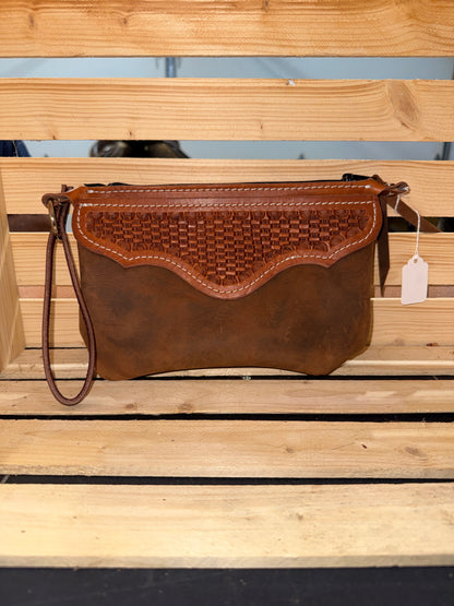 Brown Wristlet Clutch
