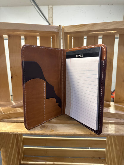 Medium Roughout Padfolio with Pink Buckstitch