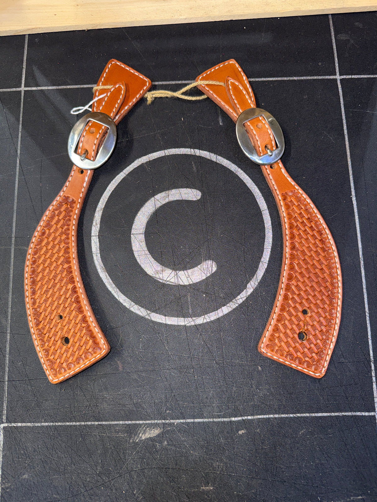 Basket Stamped Spur Straps (#5)