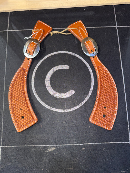 Basket Stamped Spur Straps (#5)