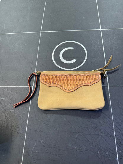 Tan Wristlet Clutch