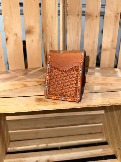 Basket Stamped Money Clip Wallet