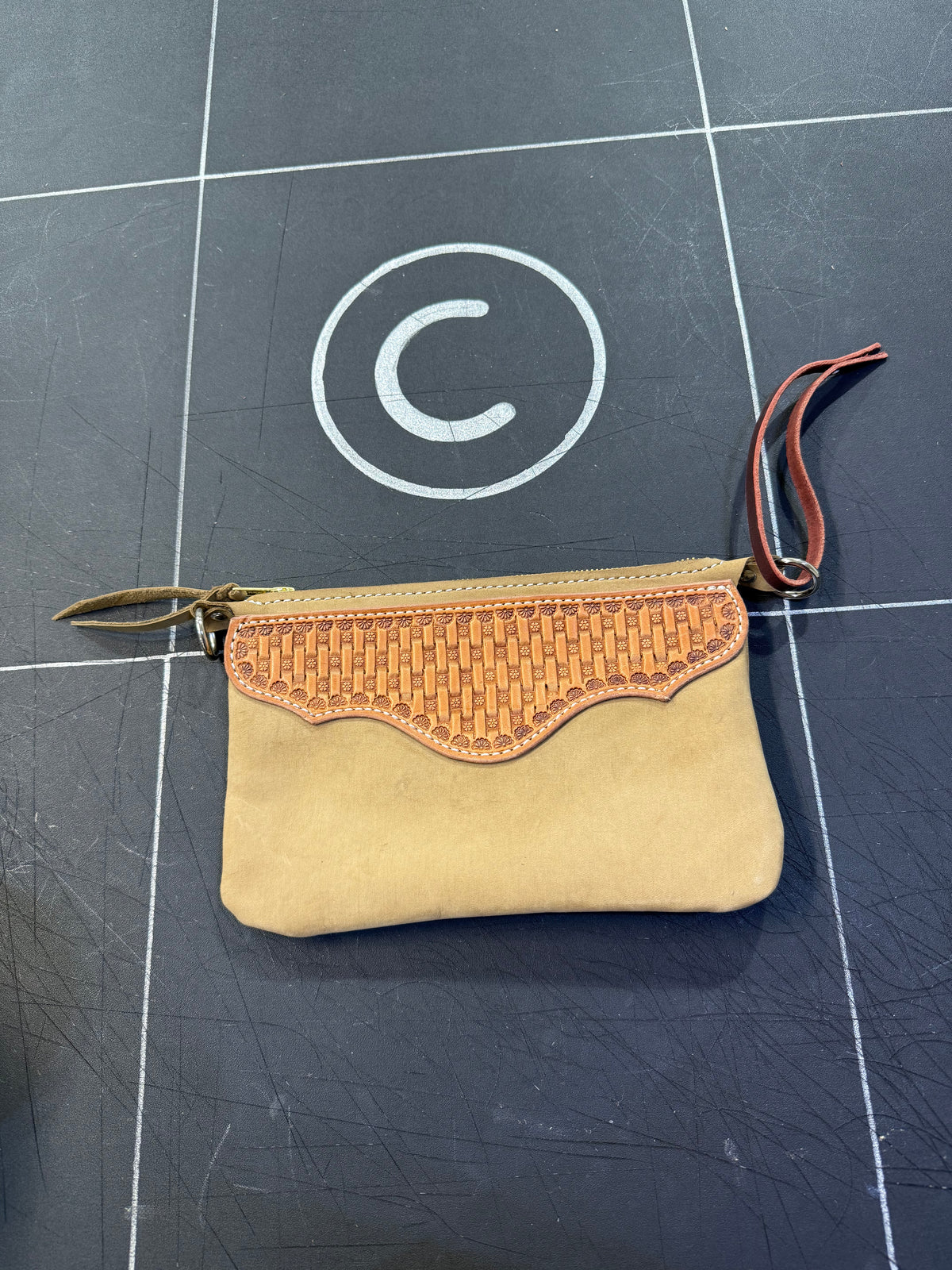 Tan Wristlet Clutch