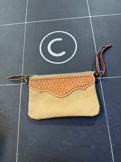 Tan Wristlet Clutch